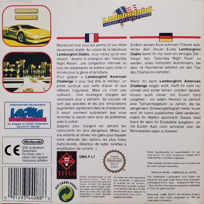 Lamborghini American Challenge — box-2D-back (EU)