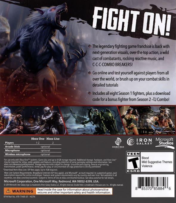 Killer Instinct: Combo Breaker Pack — box-2D-back (US)