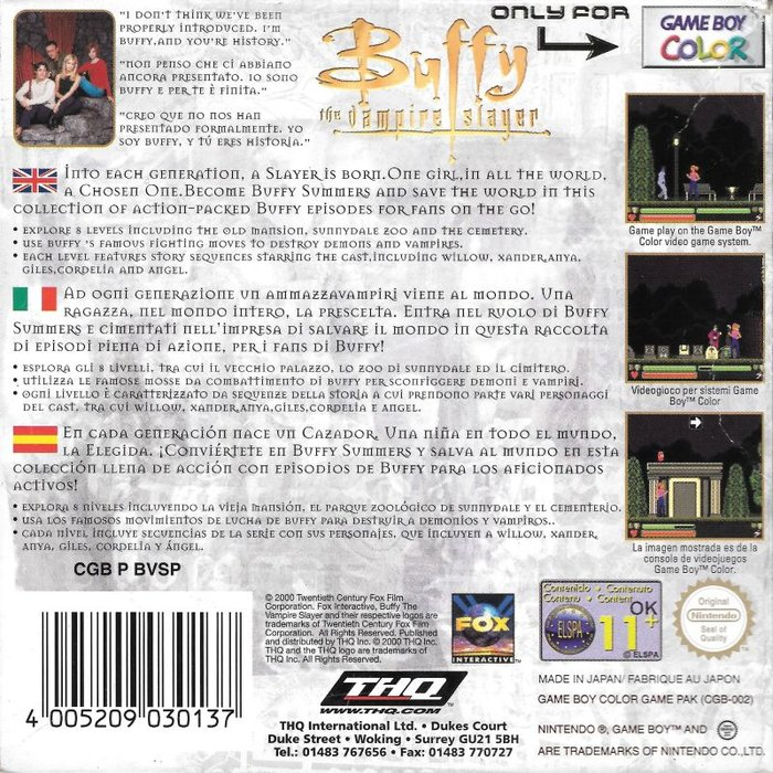 Buffy the Vampire Slayer — box-2D-back (EU)