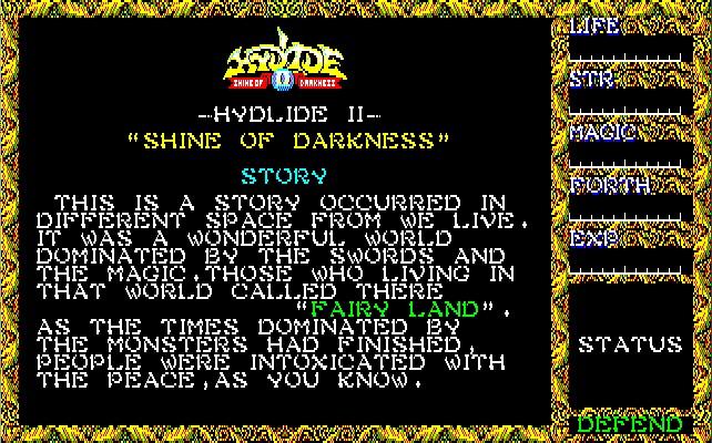 Hydlide 2 - Shine Of Darkness — sstitle (JP)