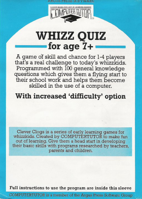 Clever Clogs : Whizz Quiz — box-2D-back (EU)