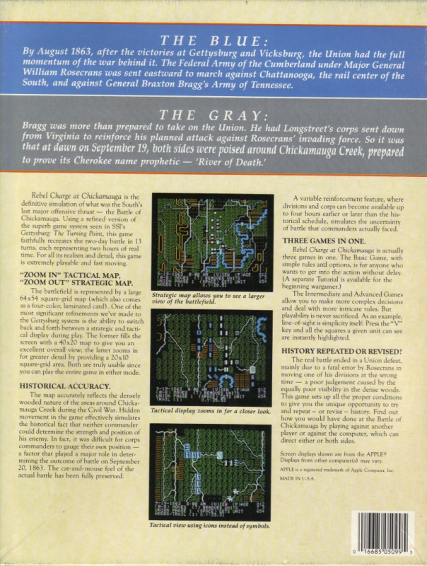 Rebel Charge At Chickamauga — box-2D-back (US)