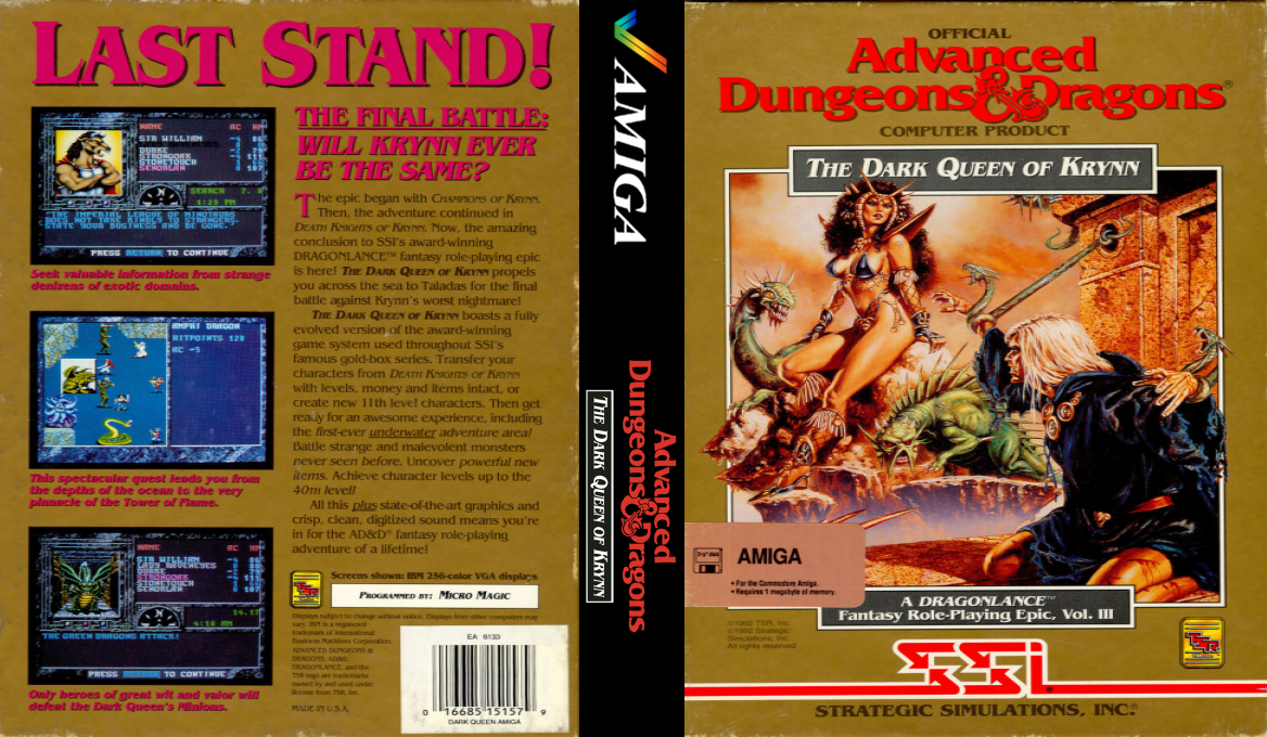 Advanced Dungeons & Dragons - The Dark Queen of Krynn - A DragonLance Fantasy Role-Playing Epic, Vol.III — box-texture (US)
