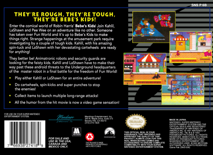 Bebe's Kids — box-2D-back (US)
