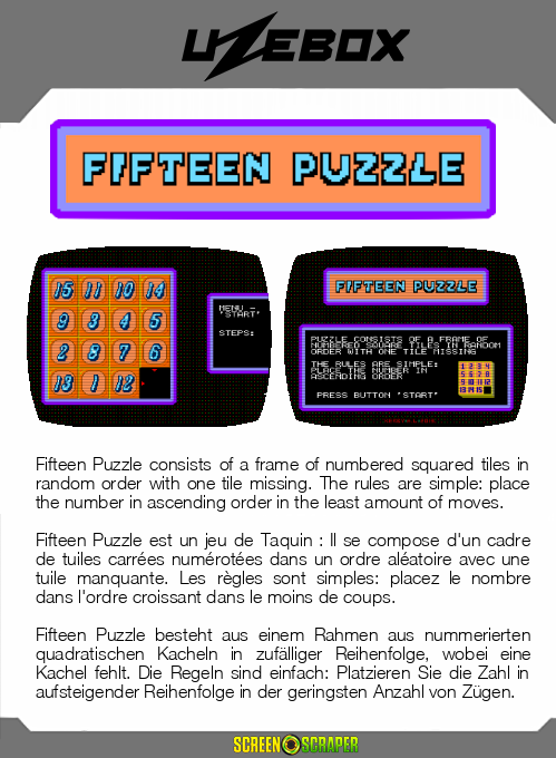 Fifteen Puzzle — box-2D-back (SS)