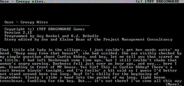 Ooze - Creepy Nites — ss (EU)