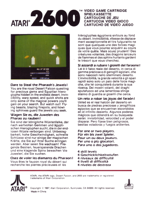 Desert Falcon — box-2D-back (EU)
