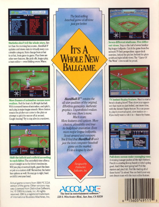 HardBall II — box-2D-back (US)