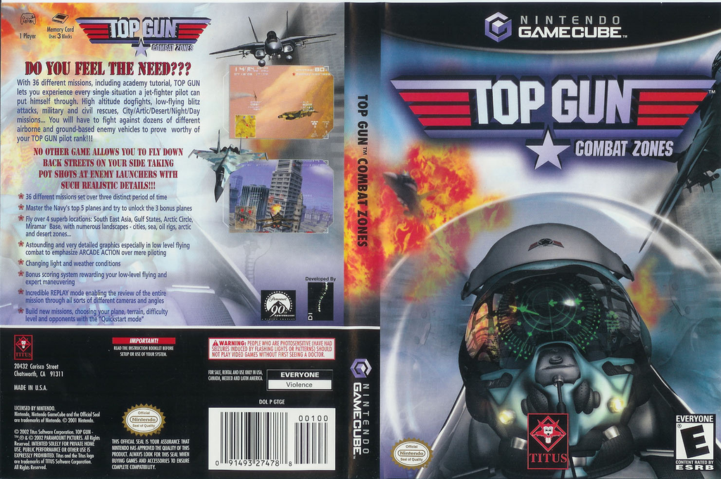 Top Gun - Combat Zones — box-texture (US)