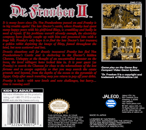 Dr. Franken II — box-2D-back (US)