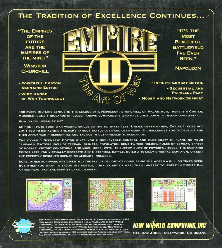 Empire 2 - The Art Of War — box-2D-back (US)