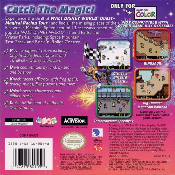 Walt Disney World Quest - Magical Racing Tour — box-2D-back (US)