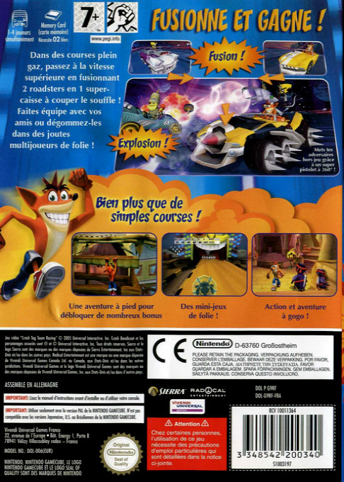 Crash Tag Team Racing — box-2D-back (FR)