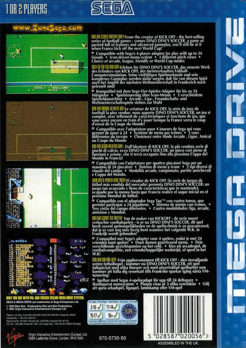 Dino Dini's Soccer — box-2D-back (EU)