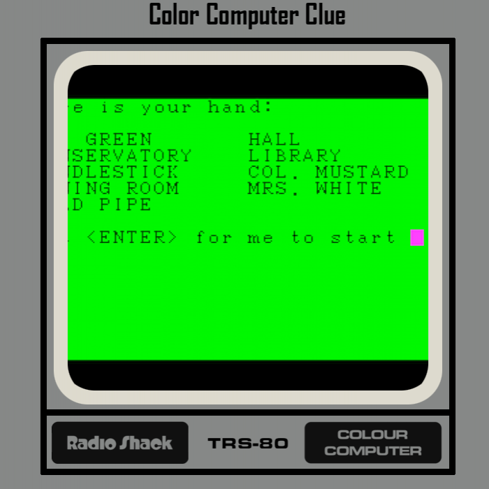 Color Computer Clue box art