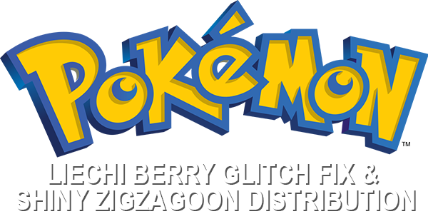 Pokemon - Liechi Berry Glitch Fix And Shiny Zigzagoon Distribution — wheel-hd (WOR)