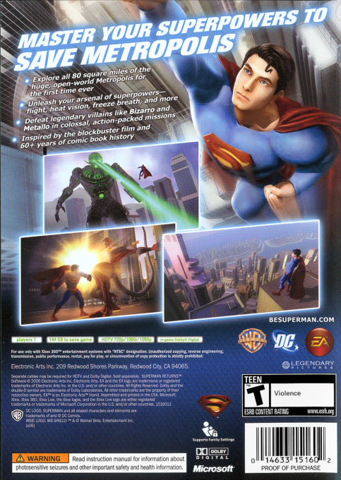 Superman Returns — box-2D-back (US)