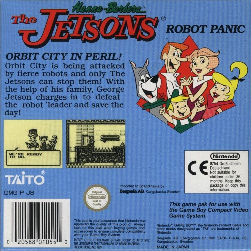 The Jetsons : Robot Panic — box-2D-back (EU)