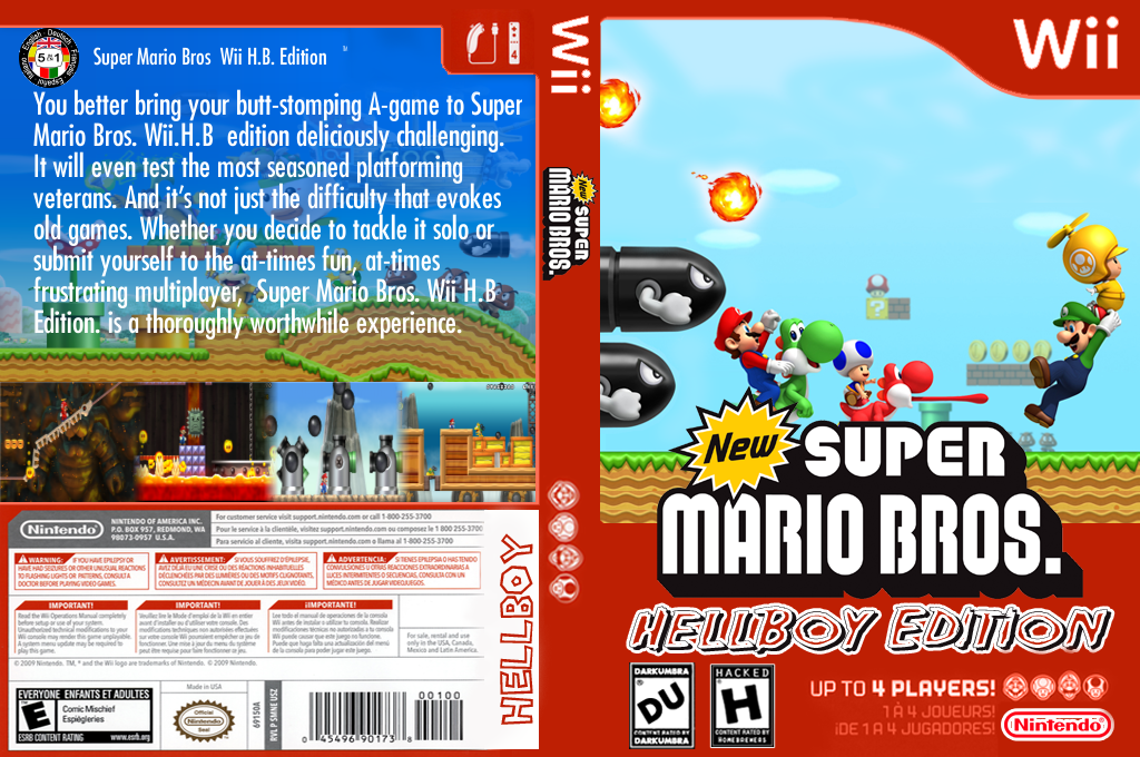 New Super Mario Bros Wii - Hellboy Edition — box-texture (US)