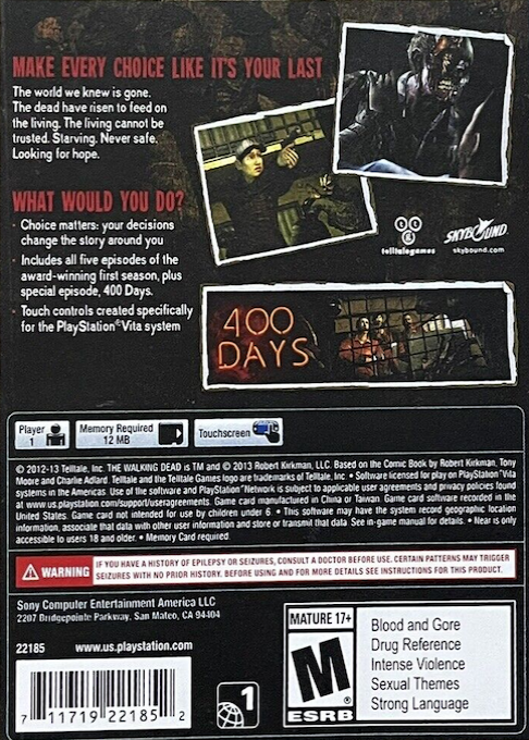 Walking Dead, The - The Complete First Season — box-2D-back (US)