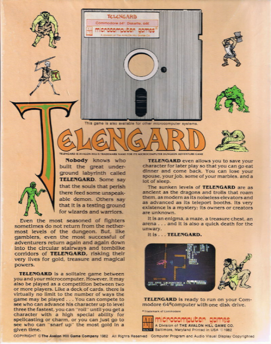 Telengard — box-2D-back (US)