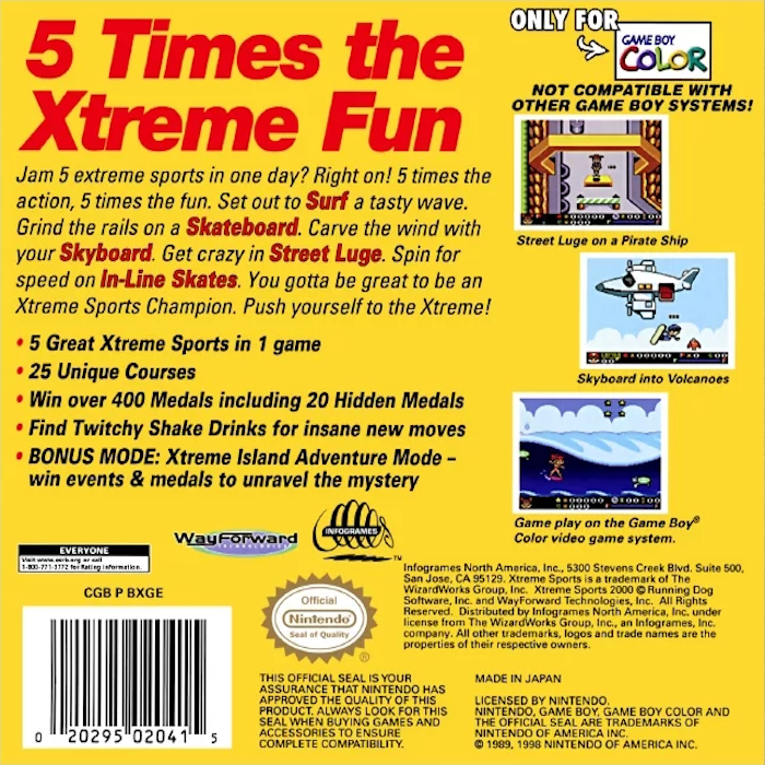 Xtreme Sports — box-2D-back (US)