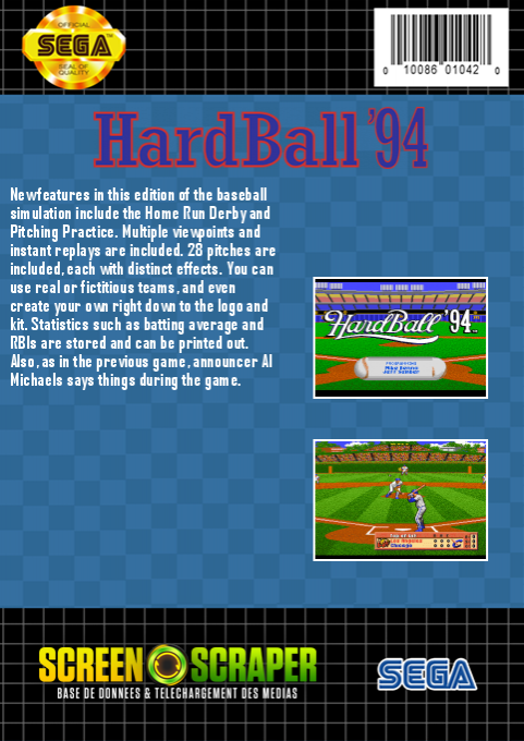 Hardball '94 — box-2D-back (SS)
