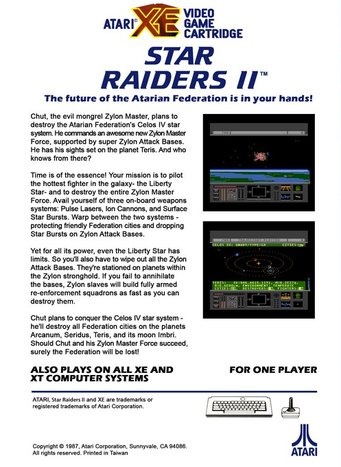 Star Raiders 2 — box-2D-back (WOR)