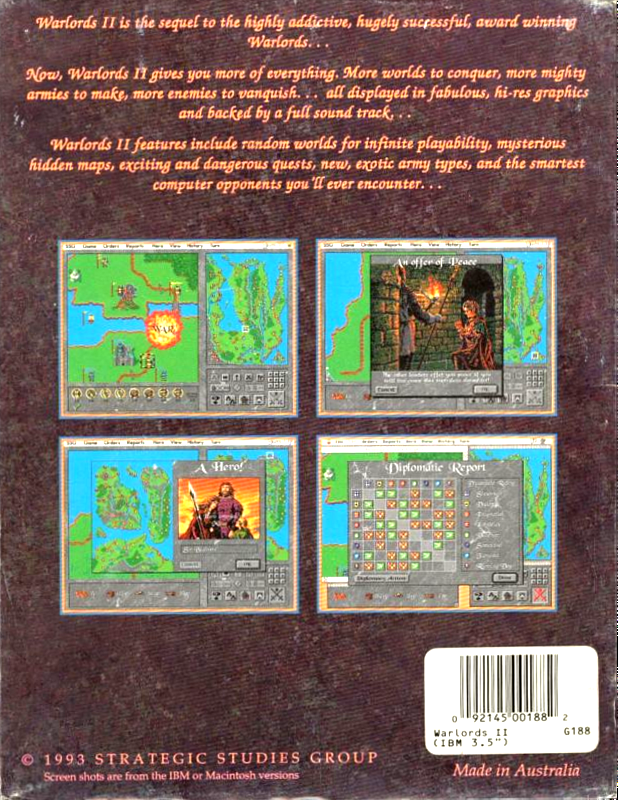 Warlords 2 — box-2D-back (US)