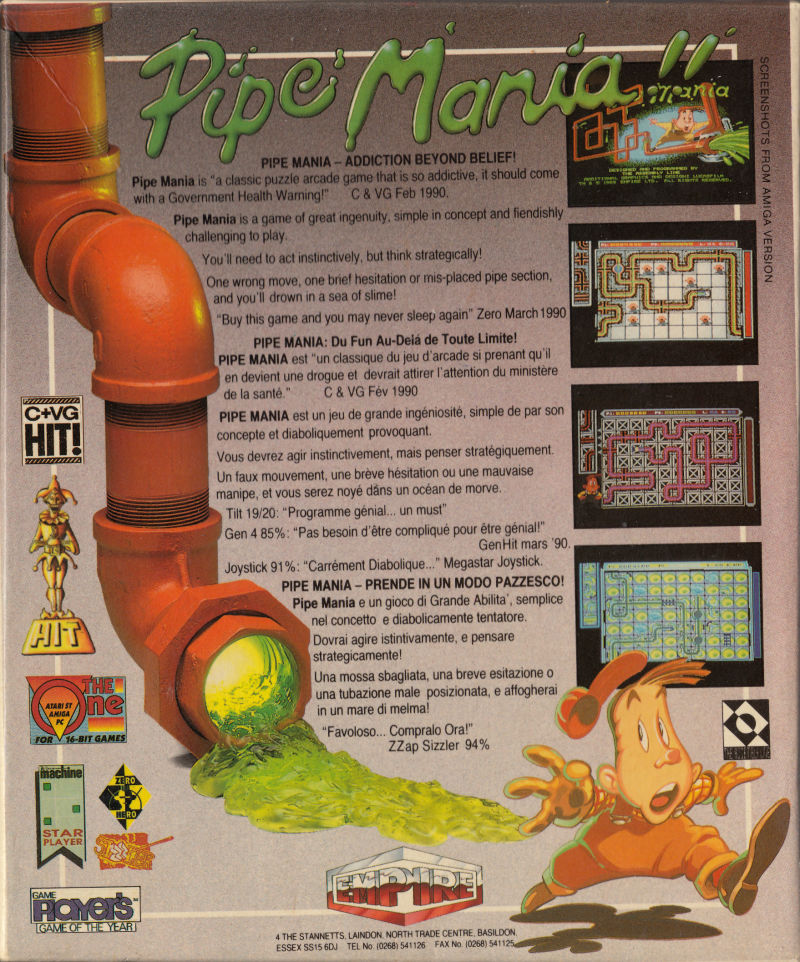 Pipe Mania — box-2D-back (EU)