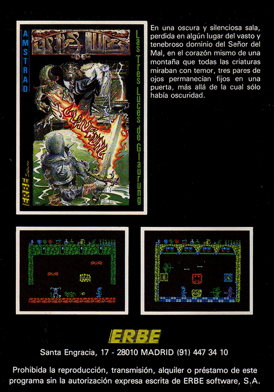 Tres Luces De Glaurung, Las — box-2D-back (SP)