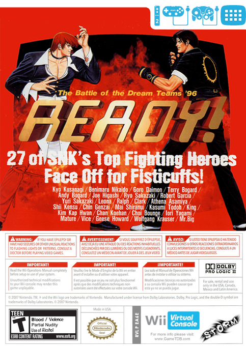 King Of Fighters '96, The — box-2D-back (US)