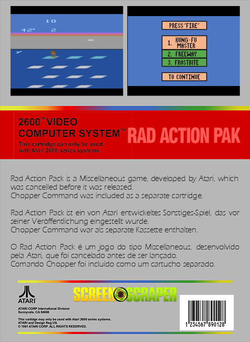 Rad Action Pak - Kung-fu Master / Frostbite / Freeway — box-2D-back (SS)