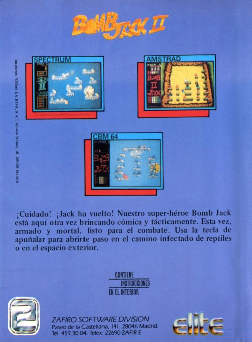 Bomb Jack 2 — box-2D-back (SP)