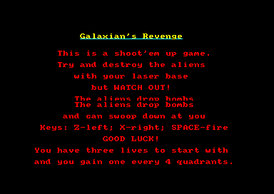 Galaxian's Revenge — sstitle (EU)