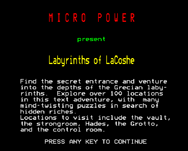 Labyrinths of La Coshe — sstitle (WOR)