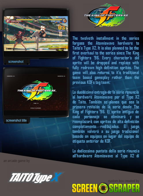 The King Of Fighters XII — box-2D-back (SS)