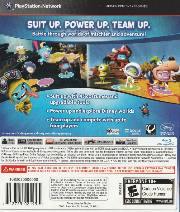 Disney Universe — box-2D-back (US)