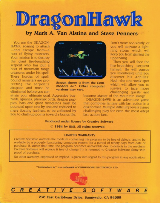DragonHawk — box-2D-back (US)