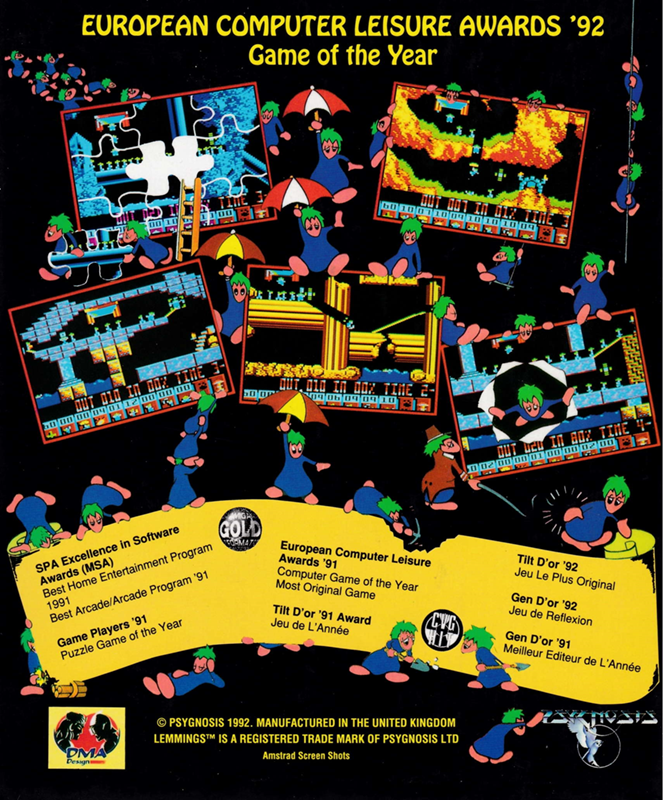 Lemmings — box-2D-back (EU)
