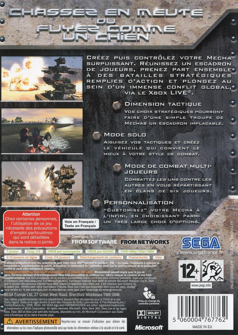 Chromehounds — box-2D-back (EU)