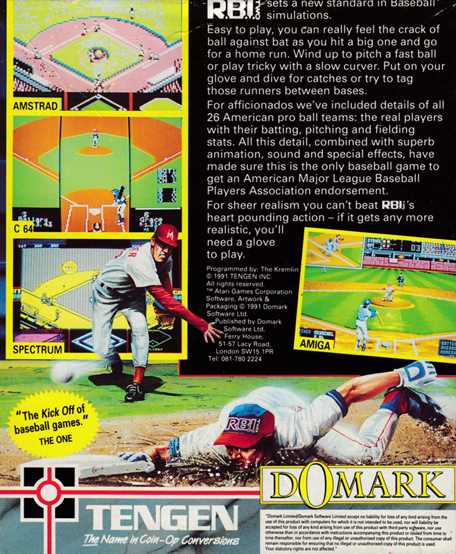 RBI Two Baseball — box-2D-back (EU)