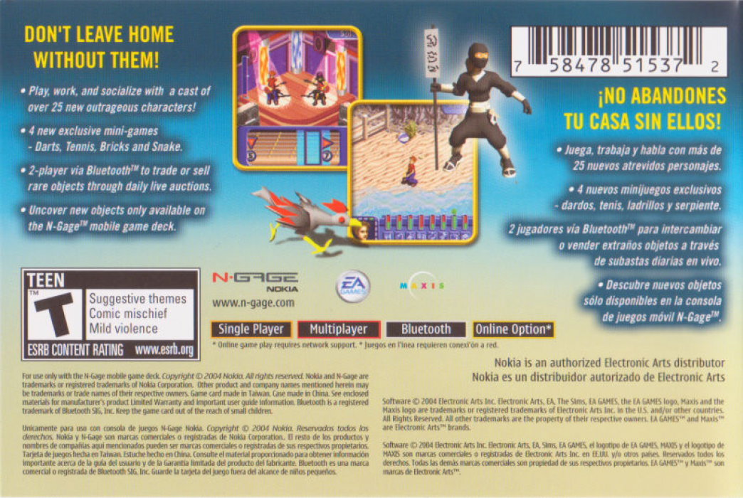 Sims, The - Bustin' Out — box-2D-back (US)