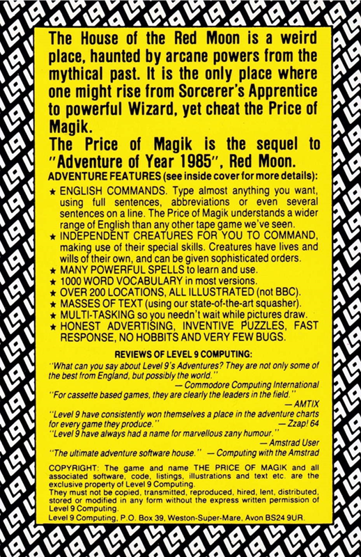 Price Of Magik, The — box-2D-back (EU)