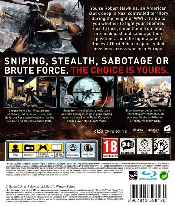 Enemy Front — box-2D-back (EU)