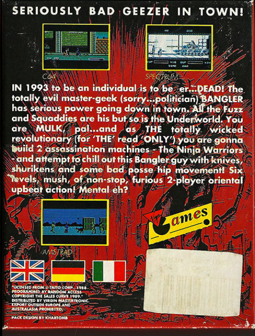 Ninja Warriors, The — box-2D-back (EU)
