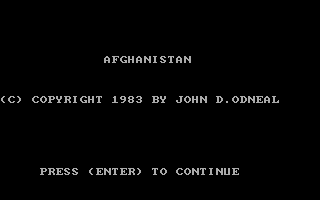 Afghanistan box art