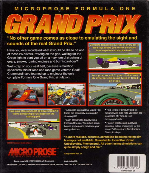 Formula One Grand Prix — box-2D-back (EU)