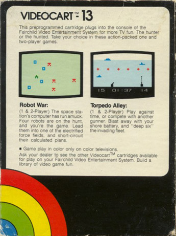 Videocart-13 - Robot War, Torpedo Alley — box-2D-back (SE)