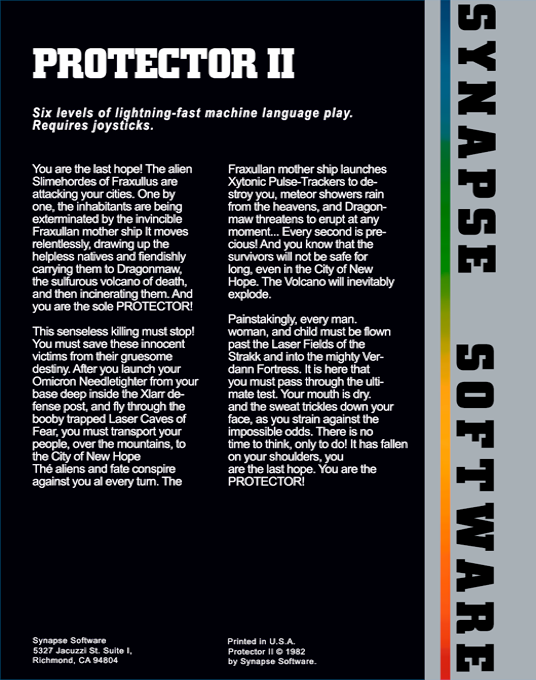 Protector II — box-2D-back (US)